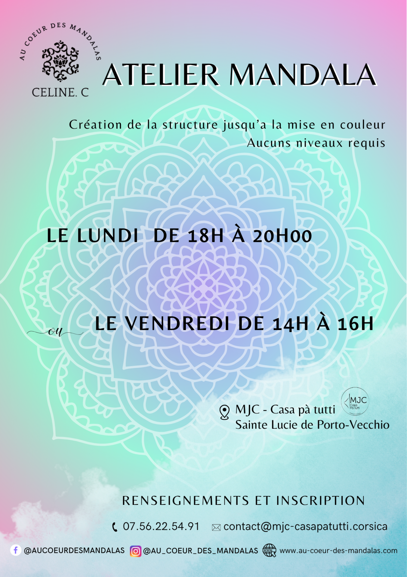 Flyer atelier mandala m j c 1